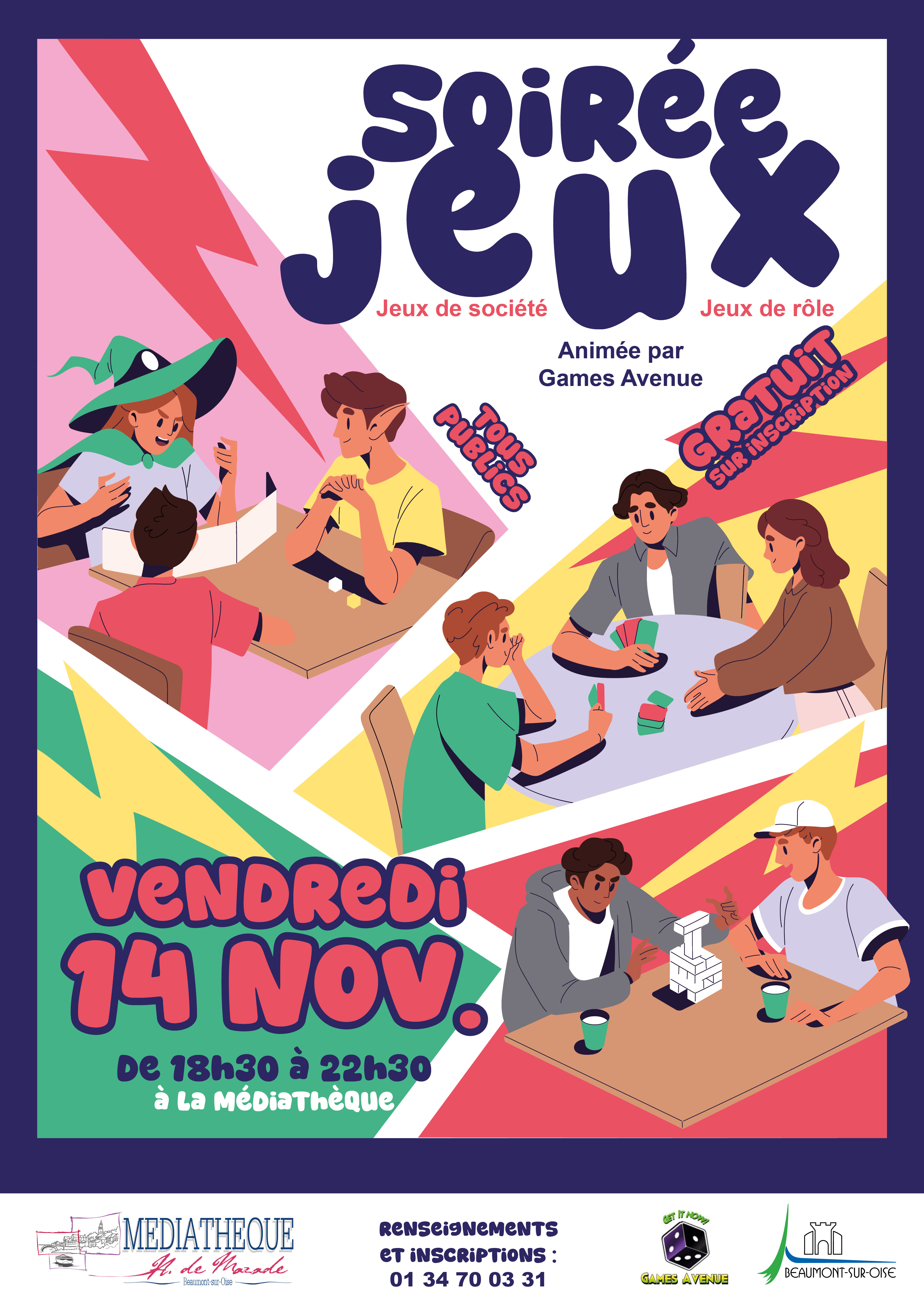 Affiche A3 Soirée jeux Nov 25