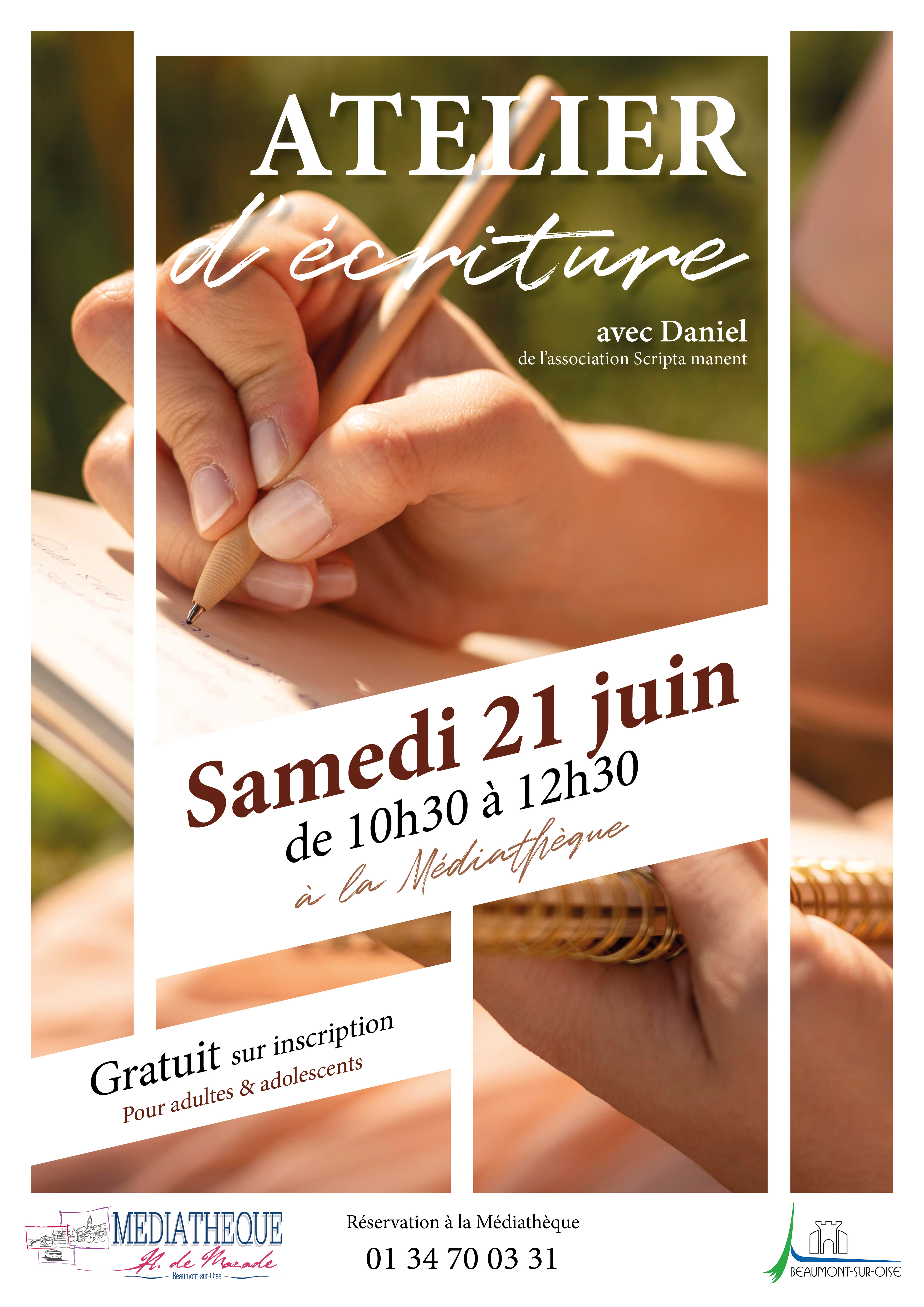 Affiche A3 Atelier decriture 05 Juin 25