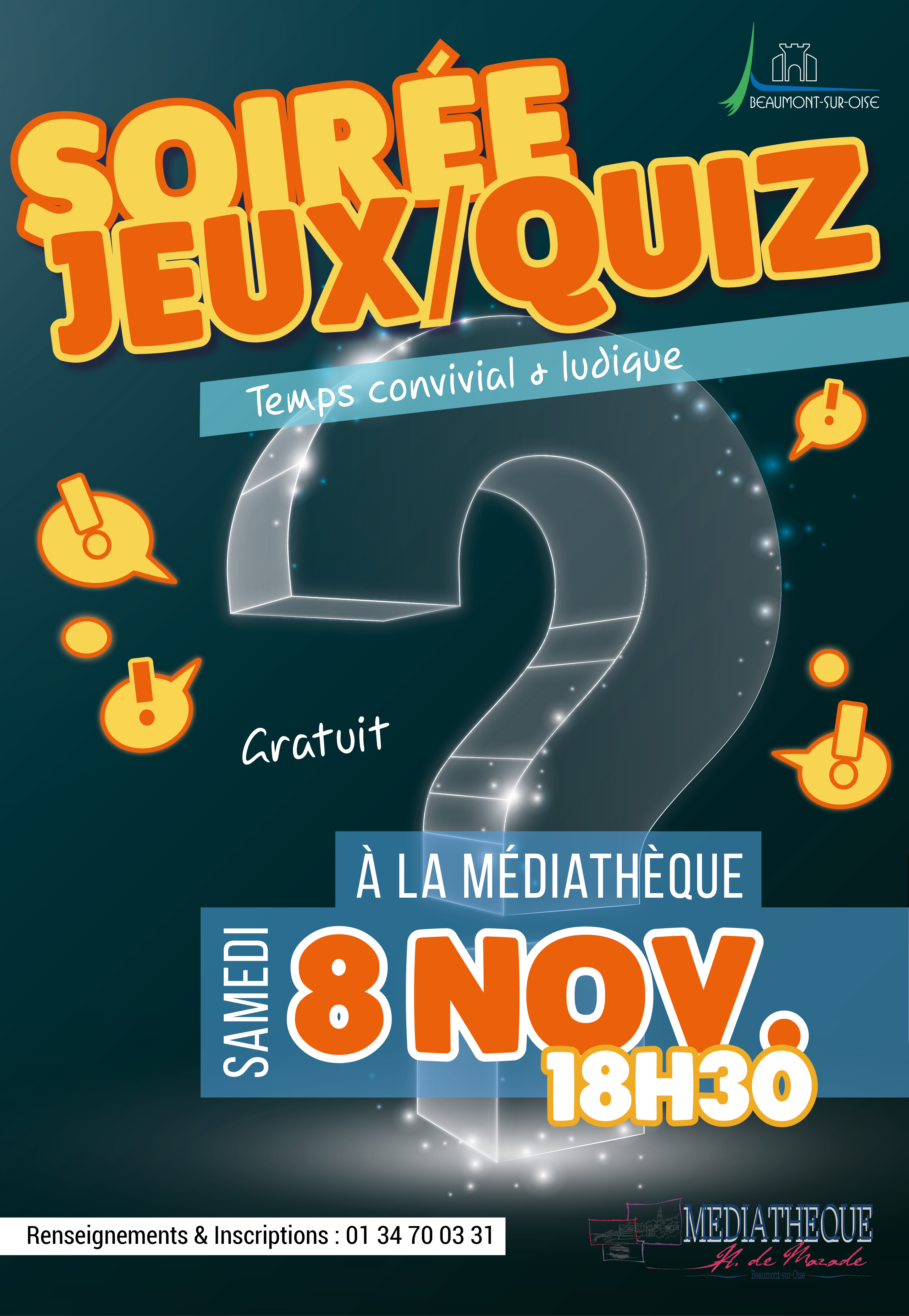 Affiche A3 Soiree jeux quiz 03 novembre 25